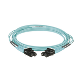 Jumper de Fibra Optica Multimodo 50/125 OM3, LC-LC Duplex, OFNR (Riser), Color Aqua, 2 Metros (6.56 Pies)