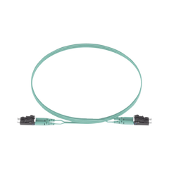 Jumper de Fibra Optica Multimodo 50/125 OM3, LC-LC Duplex, OFNR (Riser), Color Aqua, 5 Metros (16.40 Pies)