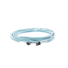 Jumper de Fibra Optica Multimodo 50/125 OM3, LC-LC Duplex, OFNR (Riser), Color Aqua, 15 Metros