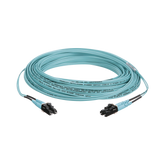 Jumper de Fibra Optica Multimodo 50/125 OM3, LC-LC Duplex, OFNR (Riser), Color Aqua, 15 Metros (49.21 Pies)