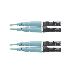 Jumper de Fibra Optica Multimodo 50/125 OM3, LC-LC Duplex, OFNR (Riser), Color Aqua, 25 Metros (82.02 Pies)
