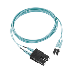 Jumper de Fibra Optica Multimodo 50/125 OM3, LC-SC Duplex, OFNR (Riser), Color Aqua, 2 Metros (6.56 Pies)