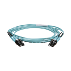 Jumper de Fibra Optica Multimodo 50/125 OM4, LC-LC Duplex, OFNR (Riser), Color Aqua, 2 Metros (6.56 Pies)