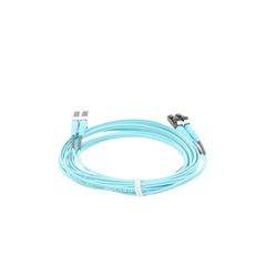 Jumper de Fibra Optica Multimodo 50/125 OM4, LC-LC Duplex, OFNR (Riser), Color Aqua, 3 Metros