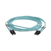 Jumper de Fibra Optica Multimodo 50/125 OM4, LC-LC Duplex, OFNR (Riser), Color Aqua, 10 Metros (32.81 Pies)
