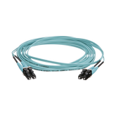 Jumper de Fibra Optica Multimodo 50/125 OM4, LC-LC Duplex, OFNR (Riser), Color Aqua, 10 Metros