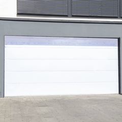 Puerta de Garage de Alta Calidad / Linea Central / Color Blanco 9X9 pies, AISLADA, Estilo Americana.