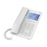 Teléfono IP Hotelero con pantalla LCD a color, 2 líneas SIP con 2 cuentas, codec Opus, IPV4/IPV6, color blanco, con gestión en la nube GDMS