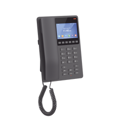 Teléfono IP WiFi Hotelero con pantalla LCD a color, 2 líneas SIP con 2 cuentas, codec Opus, IPV4/IPV6, color negro, con gestión en la nube GDMS