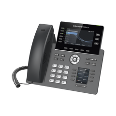 Teléfono IP Wi-Fi, Grado Operador, 6 líneas SIP con 6 cuentas, pantalla a color 4.3", puertos Gigabit, Bluetooth, PoE, codec Opus, IPV4/IPV6 con gestión en la nube GDMS
