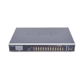 Switch Administrable L3, 24 puertos Gigabit PoE 802.3bt, 2 puertos 10G SFP+, Pantalla Tactil, Fuente Redundante, (600W)