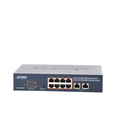 Switch de Escritorio No Administrable / 8 Puertos 10/100/1000T PoE+ 802.3at / 2 Puertos Uplink 10/100/1000T / Presupuesto PoE 120 Watts / Modos Estándar, VLAN y Extend / Distancia Extendida 250 mts / Rackeable