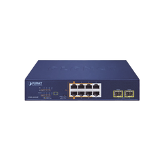 Switch PoE No Administrable de Escritorio, 2 Puertos Gigabit 802.3bt, 4 Puertos Gigabit 802.3at, 2 Puertos 10/100/1000, 2 Puertos SFP Gigabit.