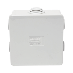 Caja Estanca de PVC Para Derivación y Conexión, 6 Entradas, Tapa a Presión, 80×80×40 mm (Mayor Área Interna, Uso Exterior IP44, Material que no Propaga el Fuego y Libre de Hálogenos