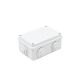 Caja de derivación de PVC Auto-extinguible con 6 entradas, tapa atornillada, 120 x 80 x 50 mm (4.74 x 3.15 x 1.97 in), Para Exterior (IP55)