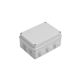 Caja de derivación de PVC Auto-extinguible con 10 entradas, tapa atornillada, 150x110x70 MM, Para Exterior (IP55)