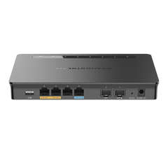 Router Gigabit VPN / Balanceador de cargas / 30,000 sesiones NAT / 4 puertos 10/100/1000 Mbps + 2 puertos SFP (WAN/LAN) / 1 puerto entrada PoE(af/at) / 2 puertos salida PoE (af/at) / Compatible con GWN Cloud.