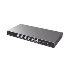 Switch Capa 3 Administrable / 24 puertos 10/100/1000 Mbps + 4 Puertos SFP+ de 10 Gigabits / Compatible con GWN Cloud.