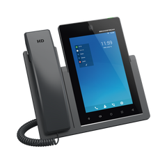 Teléfono IP Android 11, 16 líneas SIP con 16 cuentas, pantalla táctil 7", puertos Gigabit, Wi-Fi, Bluetooth, PoE, codec Opus, IPV4/IPV6 con gestión en la nube GDMS