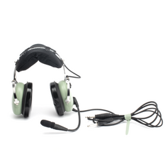 Auriculares de ala fija con atenuación de ruido pasivo para aviación general