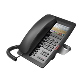 (H5 Color Negro) Teléfono IP Hotelero de gama alta, pantalla LCD de 3.5 pulgadas a color, 6 teclas programables para servicio rápido (Hotline), PoE