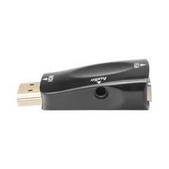 Adaptador (Convertidor) HDMI a VGA / HDMI Macho a VGA Hembra / Resolución 1920x1080 @ 60Hz / Adaptador de Audio de 3.5 mm / Chapado en Níquel