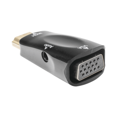 Adaptador (Convertidor) HDMI a VGA / HDMI Macho a VGA Hembra / Resolución 1920x1080 @ 60Hz / Adaptador de Audio de 3.5 mm / Chapado en Níquel