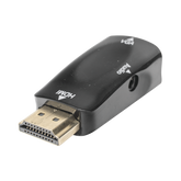 Adaptador (Convertidor) HDMI a VGA / HDMI Macho a VGA Hembra / Resolución 1920x1080 @ 60Hz / Adaptador de Audio de 3.5 mm / Chapado en Níquel