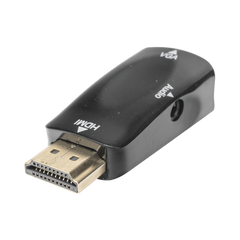 Adaptador (Convertidor) HDMI a VGA / HDMI Macho a VGA Hembra / Resolución 1920x1080 @ 60Hz / Adaptador de Audio de 3.5 mm / Chapado en Níquel