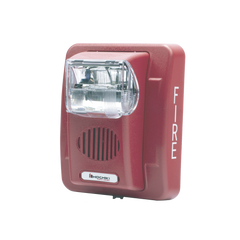 Sirena Estrobo, 24 Vcd, Multi-Candela 15 hasta 110 cd, Montaje En Pared, Color Rojo, Serie HEC3 (0500-06020), Hochiki