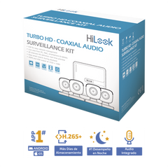 (MICRÓFONO Integrado) Kit TurboHD 1080p Lite / DVR 4 canales / Audio por Coaxitron / 4 Cámaras Bala de Policarbonato con Micrófono Integrado