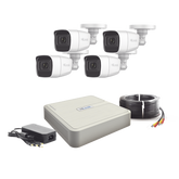 (MICRÓFONO Integrado) Kit TurboHD 1080p Lite / DVR 4 canales / Audio por Coaxitron / 4 Cámaras Bala de Policarbonato con Micrófono Integrado