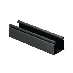 Canaleta FiberRunner™ 2X2 sin Tapa, de PVC Rígido, Sin Orificios de Montaje, Color Negro, 1.8 m de Largo