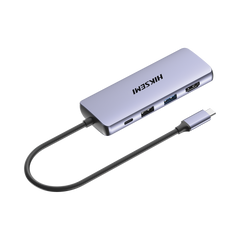 Hub (Adaptador) USB - C / 8 en 1 / 1 Salida HDMI (4K) / 1 Salida USB 2.0 / 3 Salidas USB 3.0 / 1 Salida SD (Memoria SD) / 1 Salida TF (Micro SD) / 1 Entrada USB - C (Carga Rapida / 100 Watts)