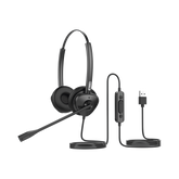 Diadema binaudal (duo) con tecnología antishock para teléfonos IP FANVIL USB con micrófono de cancelación de ruido, larga durabilidad