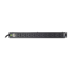 Multicontacto Horizontal (PDU) de 10 Contactos (NEMA 5-15R) Rack 19" 1UR. Voltaje Entrada/Salida: 120Vca/15A