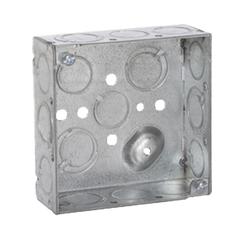 Caja Cuadrada 4 x 4"/Profundidad 1- 1/2"/ 10 Entradas de 1/2" y 6 TKO (1/2"-3/4").