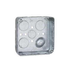 Caja Cuadrada 4 x 4"/Profundidad 1- 1/2"/ 11 Entradas de 3/4" y 1 de 1/2".
