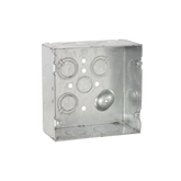 Caja Cuadrada 4 11/16" x 4 11/16"/ Profundidad 2- 1/8"/ 4 Entradas 1", 4 Entradas 3/4", 1 Entrada 1/2" y 3 TKO (1/2"-3/4").