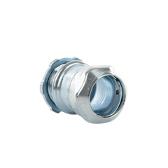 Conector Recto Compresión de Acero Galvanizado para Pared Delgada de 3/4" .