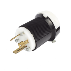 Clavija Industrial con Bloqueo de Media Vuelta / 30 A 250 V CA / 2 Polos 3 Hilos / Color Blanco y Negro / Nema L6-30P.