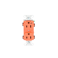 Contacto Dúplex Conexión a Tierra Aislada/ 15A 125V/ 2 polos 3 Hilos/ Nema 5-15R /Grado Comercial/ Color Naranja.