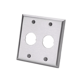 Placa de Pared Doble IndustrialNet?, Para 2 Conectores Industriales, de Acero Inoxidable