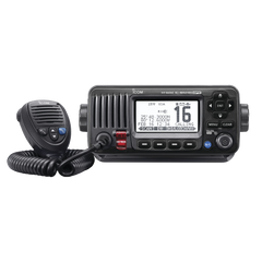 Radio VHF Móvil Marino, Función de cancelación de ruido, GPS interconstruido, Salida de potencia de 10W, Bocina Manual, Elimina Residuos de Agua de la Bocina, IPX7 Sumergible, Color Negro.