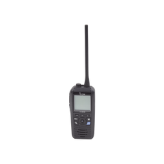 Radio portátil marino flotante con receptor AIS y GPS incluido, Tx: 156.025-157.425 MHz Rx: 156.050-163.275 MHz, opera en canales INT, USA, CAN, WX, Incluye antena, batería, cargador, cable de encendedor y clip.