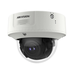 Domo IP 4 Megapixel / Lente Mot. 2.8 a 12 mm 2 / 40 mts IR EXIR / 2 Analiticos Simultaneos / DeepinView / 2 Micrófonos Integrados / IP67 / IK10 / H.265+ / WDR 150 dB / Captura Facial / Búsqueda por Atributos / Conteo de Personas