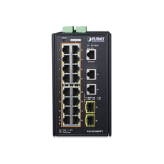 Switch Industrial Administrable 16 puertos 10/100/1000 T 802.3at PoE + 2 Puertos 10/100/1000 T + 2 puertos 100/1000 X SFP