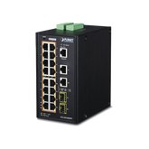 Switch Industrial Administrable 16 puertos 10/100/1000 T 802.3at PoE + 2 Puertos 10/100/1000 T + 2 puertos 100/1000 X SFP