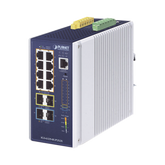 Switch Industrial Administrable Capa 3, Con 8 Puertos PoE Gigabit 802.3bt, 2 Puertos SFP de 1 G / 2.5 G, 2 Puertos SFP 10 G