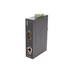 Convertidor de Medios Industrial PoE+ 1000BASE-LX a 10/100/1000BASE-T 802.3at (SC,SM) -20 km